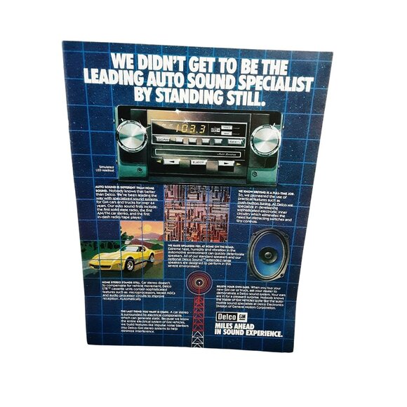 1981 Delco GM Car Stereo Corvette Miles Ahead Print Ad Vintage - Picture 1 of 1